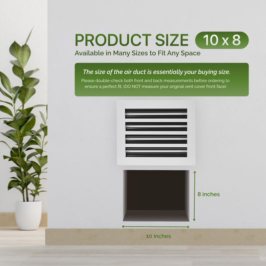 Aluminum White Linear Slot Diffuser 10x8 (Duct Opening)- Modern Air Vent Cover