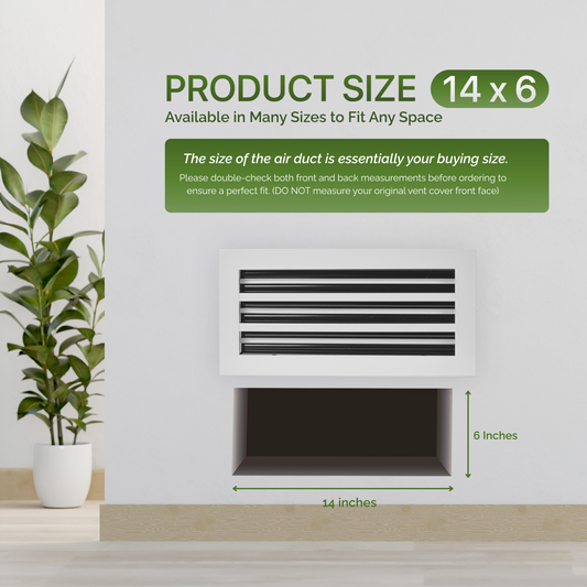 Aluminum White Linear Slot Diffuser 14x6 (Duct Opening)- Modern Air Vent Cover