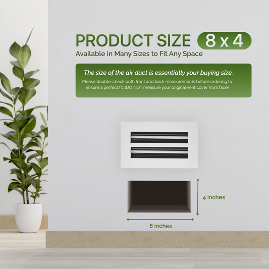 Aluminum White Linear Slot Diffuser 8x4 (Duct Opening)- Modern Air Vent Cover