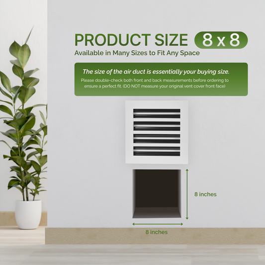 Aluminum White Linear Slot Diffuser 8x8 (Duct Opening)- Modern Air Vent Cover