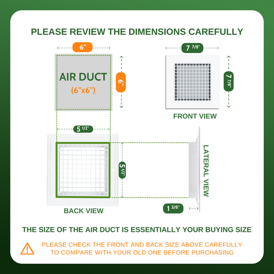 Aluminum Cube Core Eggcrate 6x6 (Duct Opening) - Eggcrate Air Return Grille
