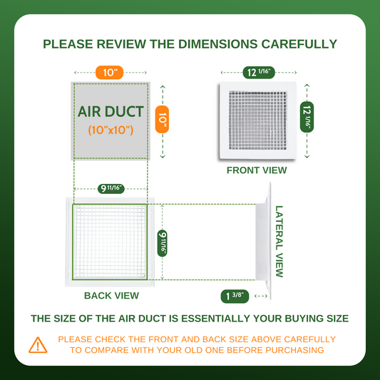 Aluminum Cube Core Eggcrate 10x10 (Duct Opening) - Eggcrate Air Return Grille