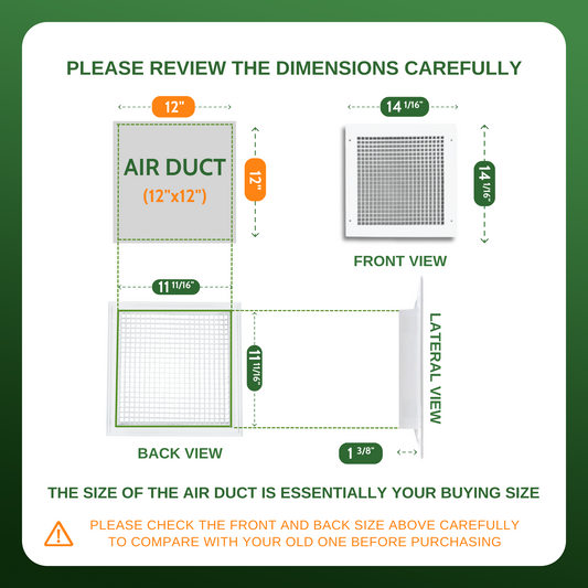 Aluminum Cube Core Eggcrate 12x12 (Duct Opening) - Eggcrate Air Return Grille