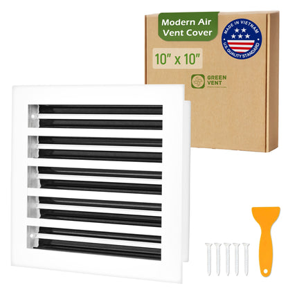 Aluminum White Linear Slot Diffuser 10x10 (Duct Opening)- Modern Air Vent Cover