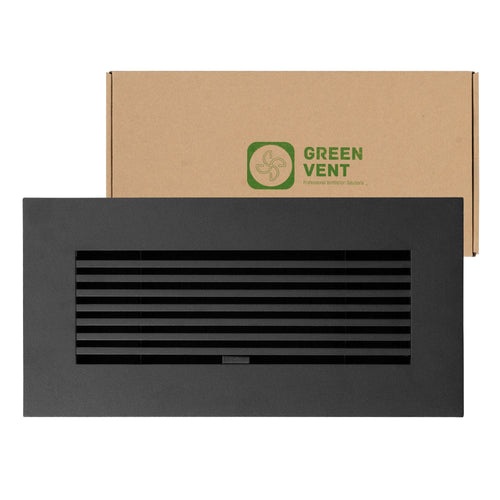 10x4 Matte Black Aluminum Floor Register - Modern Design (Duct Opening)