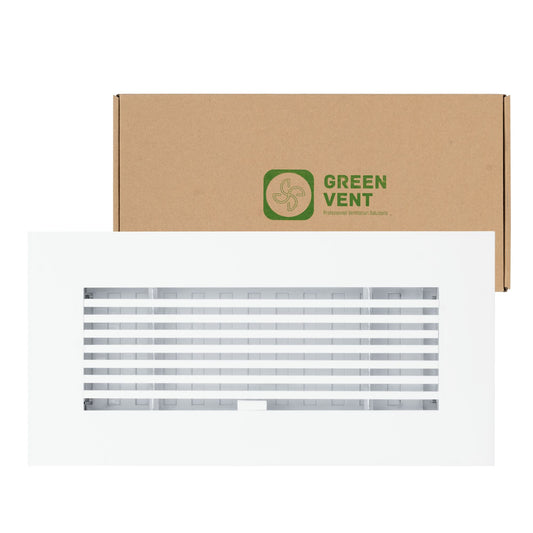 10x4 White Aluminum Floor Register - Modern Design (Duct Opening)