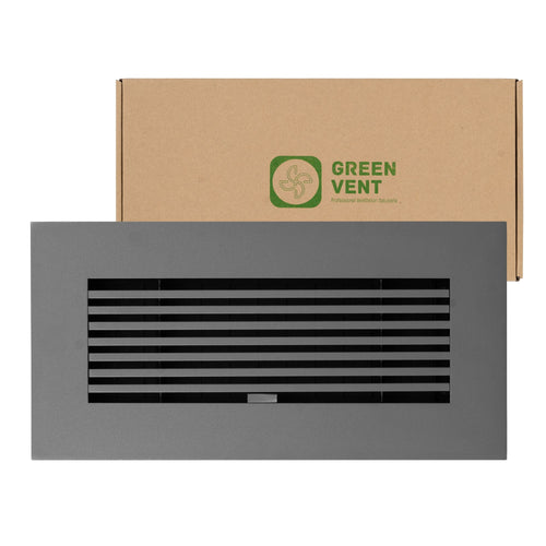 10x4 Matte Gray Aluminum Floor Register - Modern Design (Duct Opening)