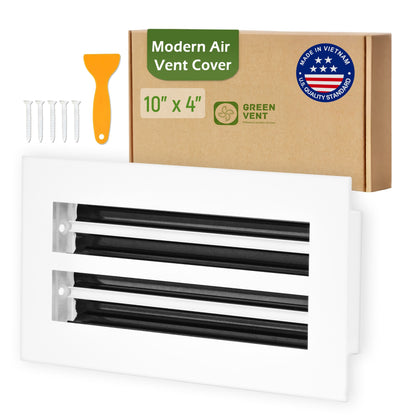 Aluminum White Linear Slot Diffuser 10x4 (Duct Opening)- Modern Air Vent Cover