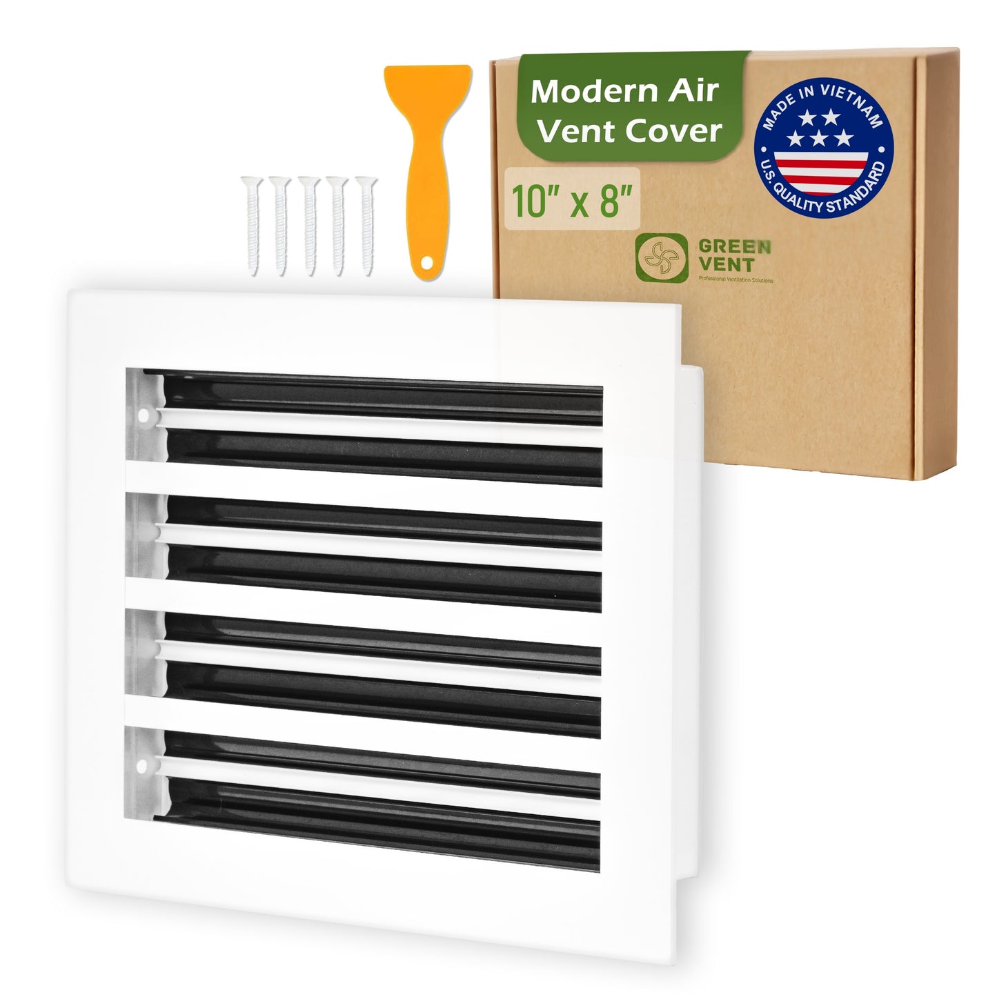 Aluminum White Linear Slot Diffuser 10x8 (Duct Opening)- Modern Air Vent Cover