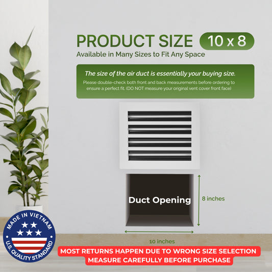 Aluminum White Linear Slot Diffuser 10x8 (Duct Opening)- Modern Air Vent Cover