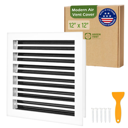 Aluminum White Linear Slot Diffuser 12x12 (Duct Opening)- Modern Air Vent Cover