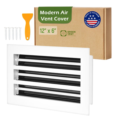 Aluminum White Linear Slot Diffuser 12x6 (Duct Opening)- Modern Air Vent Cover