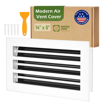Aluminum White Linear Slot Diffuser 14x6 (Duct Opening)- Modern Air Vent Cover