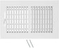 10x6 White Steel 2-Way Air Register (Duct Opening)