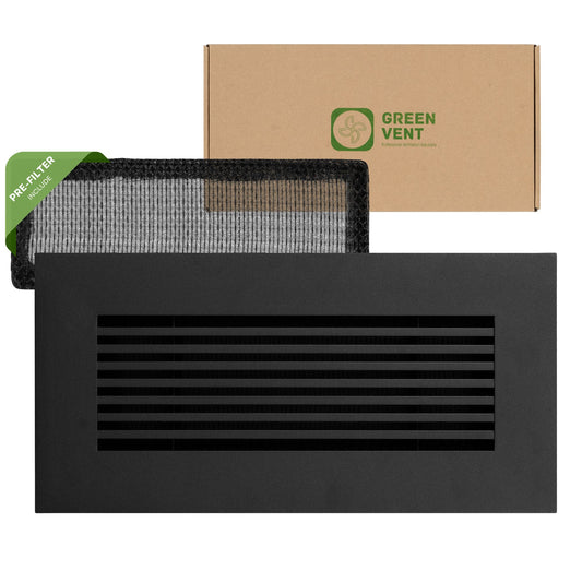 4x10 Matte Black Aluminum Floor Return Grill With Washable Filter – Modern Design (Duct Opening)