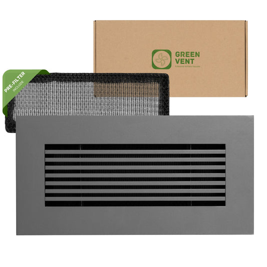 4x10 Matte Gray Aluminum Floor Return Grill With Washable Filter – Modern Design (Duct Opening)