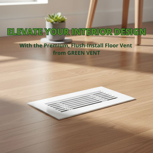 10x4 White Aluminum Floor Return Grill With Washable Filter – Modern Design (Duct Opening)