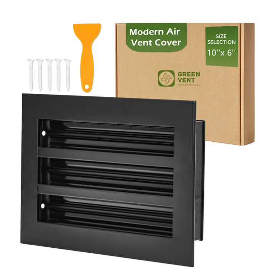 Aluminum Black Linear Slot Diffuser 10x6 (Duct Opening) - Modern Air Vent Cover