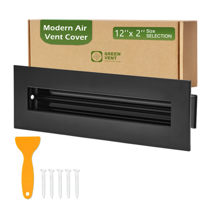 Aluminum Black Linear Slot Diffuser 12x2 (Duct Opening) - Modern Air Vent Cover