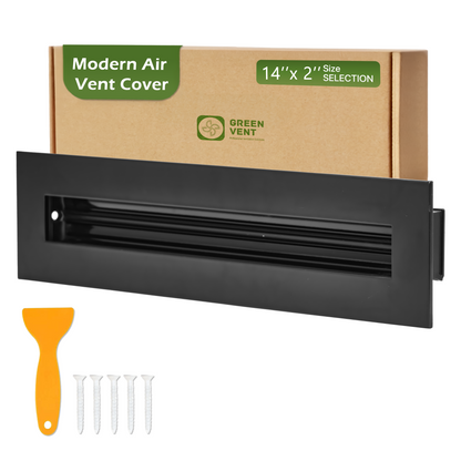 Aluminum Black Linear Slot Diffuser 14x2 (Duct Opening) - Modern Air Vent Cover