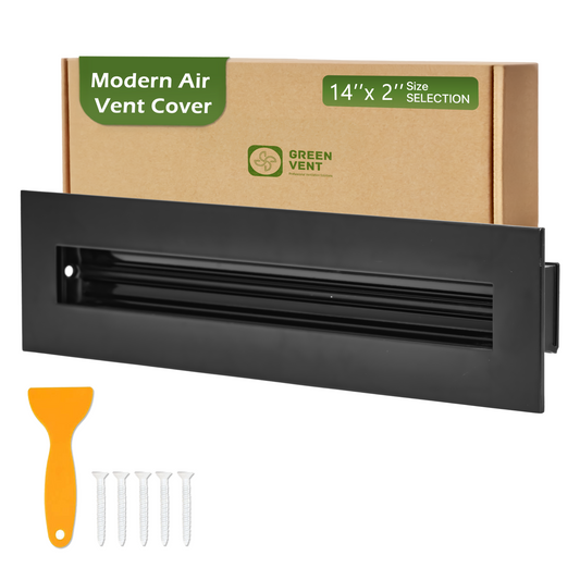 Aluminum Black Linear Slot Diffuser 14x2 (Duct Opening) - Modern Air Vent Cover