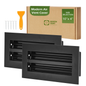 Aluminum Black Linear Slot Diffuser 10x4 Pack 2 (Duct Opening) - Modern Air Vent Cover