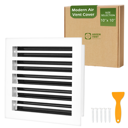 Aluminum White Linear Slot Diffuser 10x10 (Duct Opening)- Modern Air Vent Cover