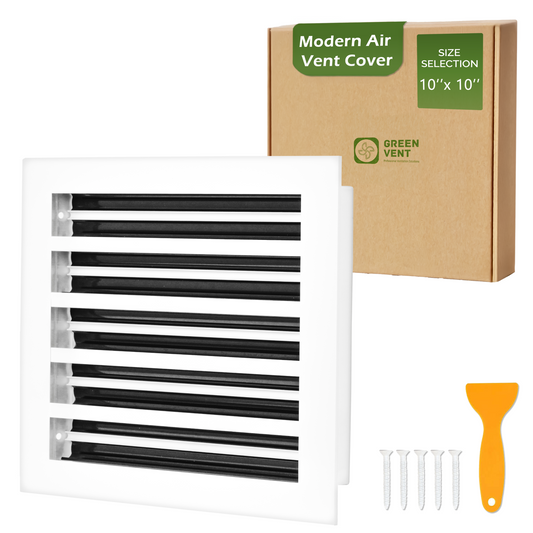 Aluminum White Linear Slot Diffuser 10x10 (Duct Opening)- Modern Air Vent Cover