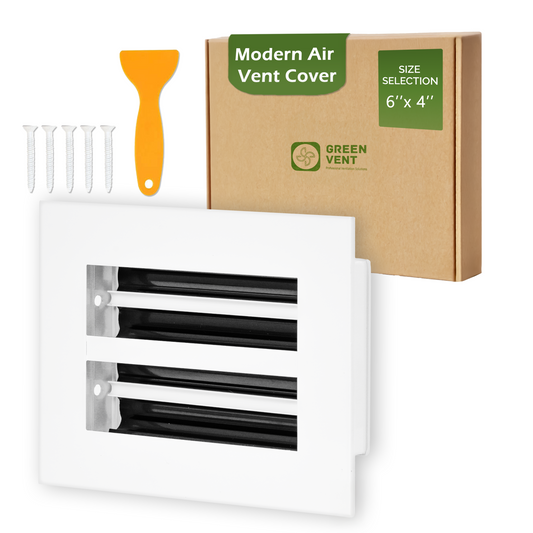 Aluminum White Linear Slot Diffuser 6x4 (Duct Opening)- Modern Air Vent Cover