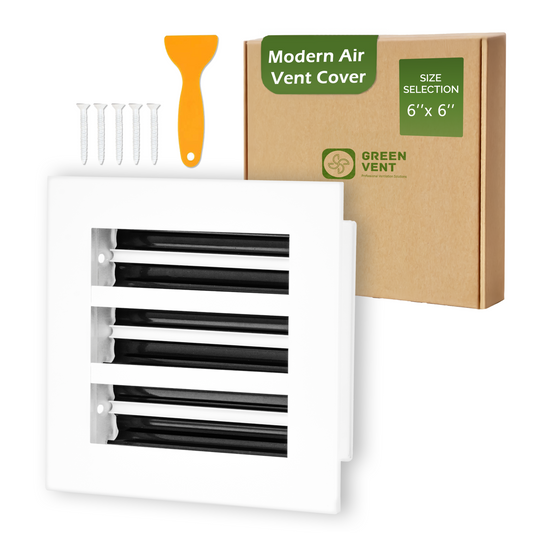 Aluminum White Linear Slot Diffuser 6x6 (Duct Opening)- Modern Air Vent Cover