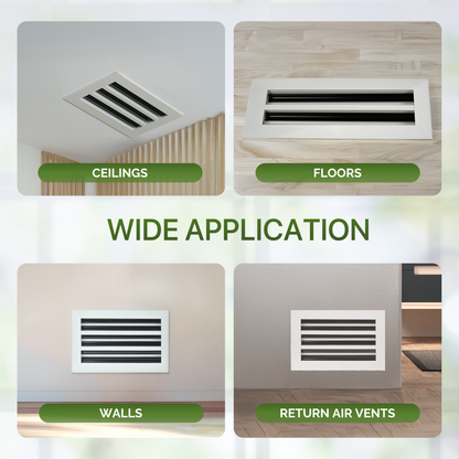 Aluminum White Linear Slot Diffuser 12x6 (Duct Opening)- Modern Air Vent Cover