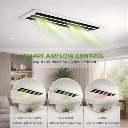 6x10 Air Vent Cover (Duct Opening) - White Aluminum Linear Slot Diffuser