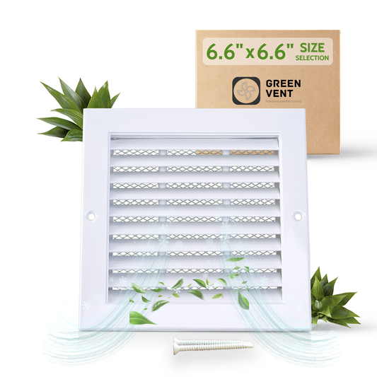 Gable Vent 6.6x6.6 (Duct Opening) - Air Return Grille
