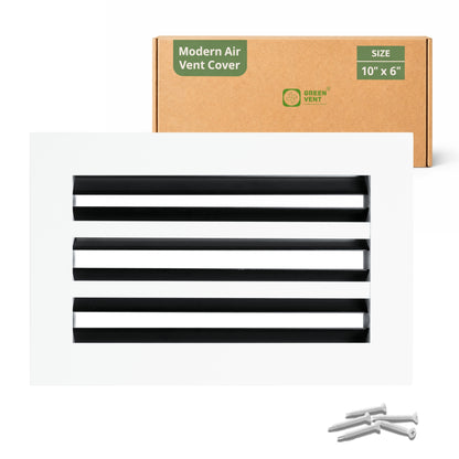 6x10 Air Vent Cover (Duct Opening) - White Aluminum Linear Slot Diffuser