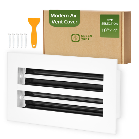 Aluminum White Linear Slot Diffuser 10x4 (Duct Opening)- Modern Air Vent Cover