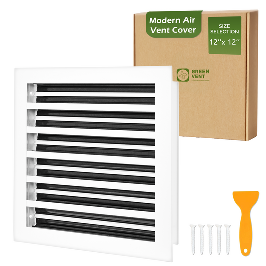 Aluminum White Linear Slot Diffuser 12x12 (Duct Opening)- Modern Air Vent Cover