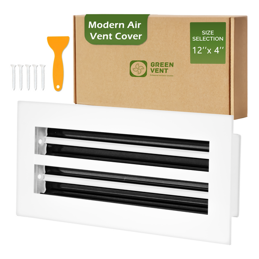 Aluminum White Linear Slot Diffuser 12x4 (Duct Opening)- Modern Air Vent Cover