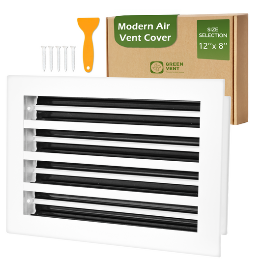 Aluminum White Linear Slot Diffuser 12x8 (Duct Opening)- Modern Air Vent Cover