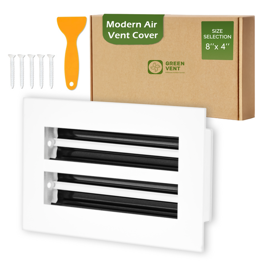 Aluminum White Linear Slot Diffuser 8x4 (Duct Opening)- Modern Air Vent Cover