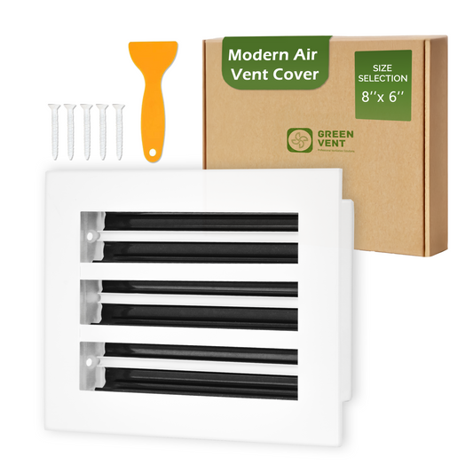 Aluminum White Linear Slot Diffuser 8x6 (Duct Opening)- Modern Air Vent Cover