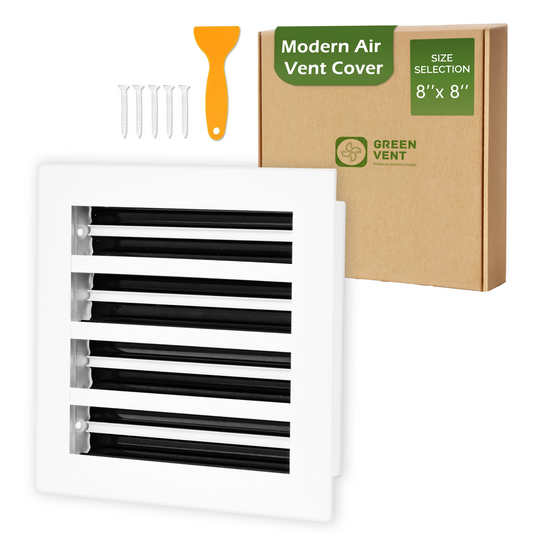 Aluminum White Linear Slot Diffuser 8x8 (Duct Opening)- Modern Air Vent Cover