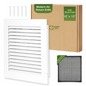 Modern Air Return Grille 10x10 (Duct Opening) - Decorative White Aluminum Air Vent Cover with Washable Mesh Pre-Filter