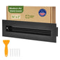 Aluminum Black Linear Slot Diffuser 14x2 with packaging labeled 'Modern Air Vent Cover' on a white background