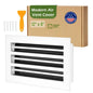aluminum white linear slot diffuser 12x6 with packaging labeled 'Modern Air Vent Cover' on a white background