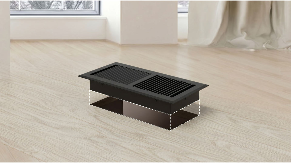 Check the length and width of the floor duct opening.